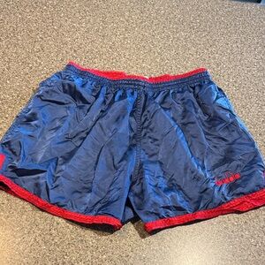 Vintage 1990s silk diadora soccer shorts